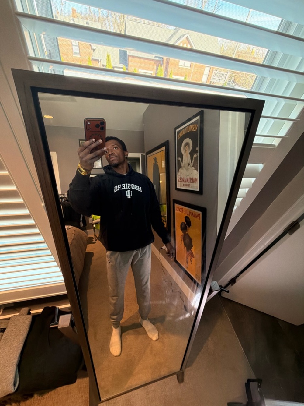 Dark Blue Gildan Crewneck Sweatshirt with 😍Hoosier 🔱Chest Logo🤗✨